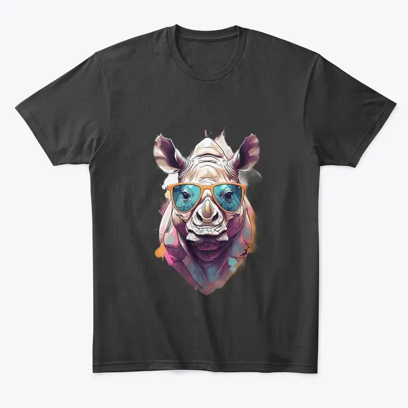 Wild Rhino: Black & White T-Shirt & More